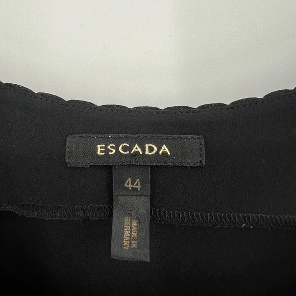Escada Silk Tank Top Womens L / 44 Black Simple Elevated Basic - Picture 4 of 7